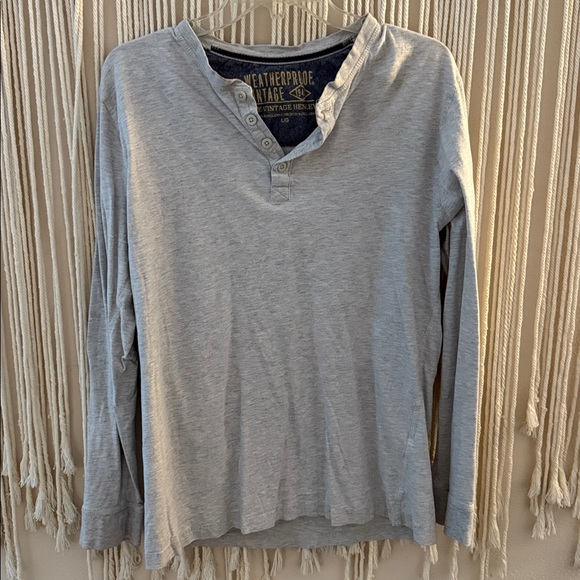 Weatherproof Vintage Light Gray Henley - Picture 1 of 5